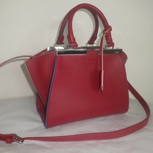 Fendi Mini 3jours Tote 8bh333 Red Leather Shoulder Bag